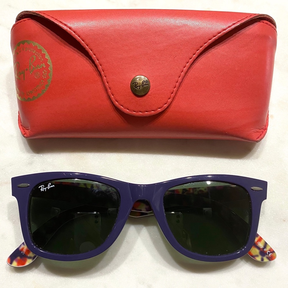 Ray Ban Wayfarer Purple Floral Sunglasses